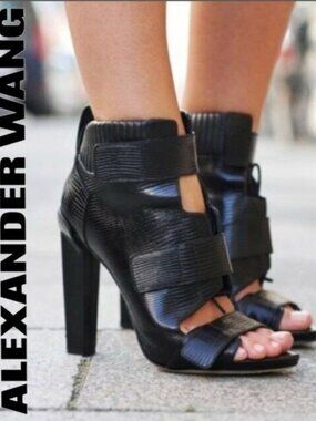 💥KILLER DESING💥 ALEXANDER WANG Noemi Combat Open-Toe Booties